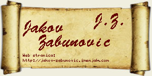 Jakov Zabunović vizit kartica